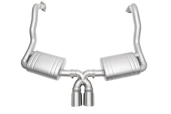 SOUL 15-16 Porsche 981 GT4 / Spyder Performance Exhaust - Slash Cut Brushed Finish Tips
