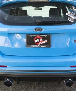 Alternative view of aFe Takeda 3in 304 SS Axle-Back Exhaust System w/ Blue Flame Tip 16-18 Ford Focus RS 2.3L (t)