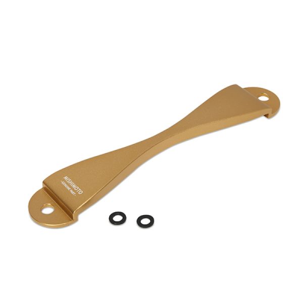Alternative view of Mishimoto Subaru CNC Battery Tie-Down - Gold