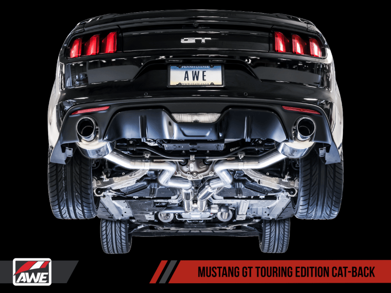 AWE Tuning S550 Mustang GT Cat-back Exhaust - Touring Edition (Chrome Silver Tips) - Image 2