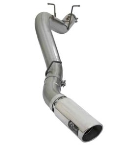 aFe LARGE BORE HD 5in 409-SS DPF-Back Exhaust w/Polished Tip 2017 GM Duramax V8-6.6L (td) L5P