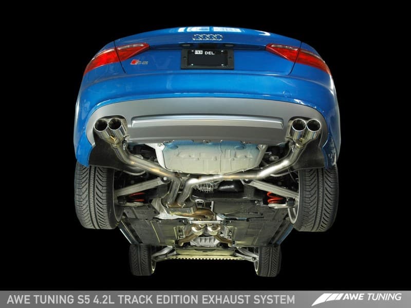 AWE Tuning Audi B8 S5 4.2L Track Edition Exhaust System - Polished Silver Tips - Image 2