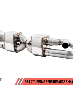 AWE Tuning Porsche 991.2 Turbo Performance Exhaust and High-Flow Cat Sections - For OE Tips