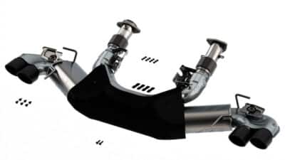 Alternative view of Borla 2020 Chevrolet Corvette C8 6.2 ATAK 3in Exhaust System Dual Round Rolled A/C Black Chrome Tips