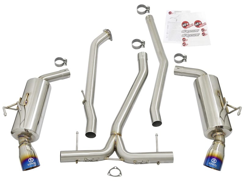 aFe POWER Takeda 16-17 Honda Civic I4-1.5L (t) 2.5-2.25in 304 SS CB Dual-Exit Exhaust Blue Tips - Image 10