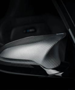 Alternative view of Akrapovic 2014+ BMW M3 (F80) Carbon Fiber Mirror Cap Set - Matte