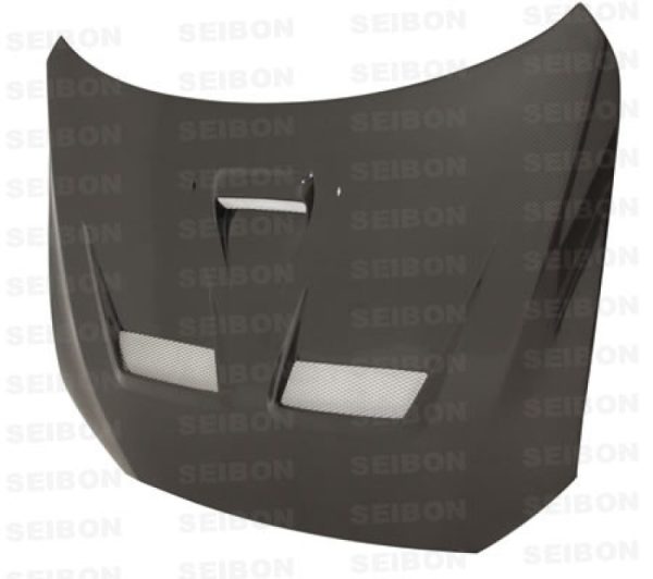 Alternative view of Seibon 08-12 Mitsubishi Evolution X CW-style Carbon Fiber Hood