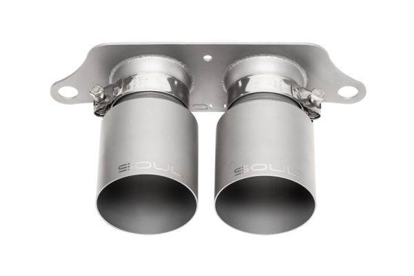 SOUL 14-19 Porsche 991.1 GT3 / GT3 RS Bolt-On Exhaust Tips - 4in Straight Cut Signature Satin Tips