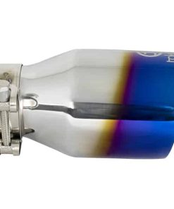Alternative view of aFe Takeda 304 Stainless Steel Clamp-On Exhaust Tip 2.5in Inlet / 4in Outlet - Blue Flame