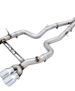 Alternative view of AWE Tuning BMW F8X M3/M4 Track Edition Catback Exhaust - Chrome Silver Tips