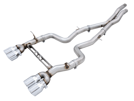 Alternative view of AWE Tuning BMW F8X M3/M4 Track Edition Catback Exhaust - Chrome Silver Tips