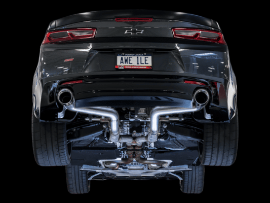 Alternative view of AWE Tuning 16-19 Chevrolet Camaro SS Axle-back Exhaust - Track Edition (Chrome Silver Tips)