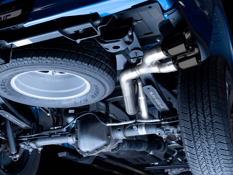 AWE 0FG 21+ Ford F150 Dual Side Exit Cat-Back Exhaust - 4.5in Diamond Black Tips - Image 11