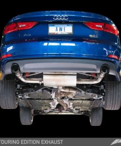 Alternative view of AWE Tuning Audi 8V A3 Touring Edition Exhaust - Dual Outlet Chrome Silver 90 mm Tips