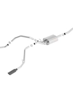 Borla 14 Silv/Sierra C/B Exh ATAK 1500 5.3L V8 AT/MT 2&4WD Ext Cab (78.7) WB - Black Chrome