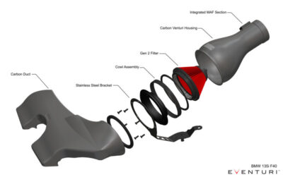 Alternative view of Eventuri Mini Countryman JCW 306hp Black Carbon Intake - No Scoop