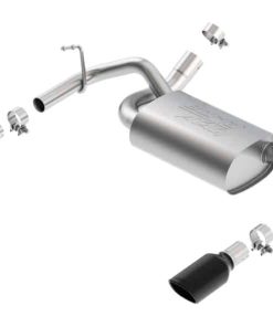 Alternative view of Borla 12-14 Jeep Wrangler JK 2/4Dr Rr Section ATAK Single Square Rlld Angle-Cut Black Chrome Exhaust