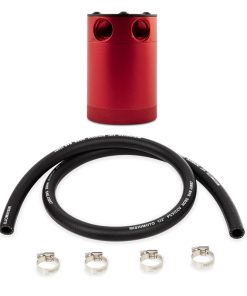 Alternative view of Mishimoto Compact Baffled Oil Catch Can - 2-Port - Red