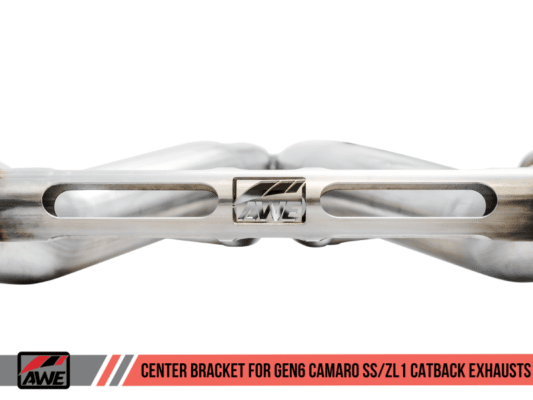 Alternative view of AWE Tuning 16-19 Chevy Camaro SS Non-Res Cat-Back Exhaust - Track Edition (Quad Chrome Silver Tips)