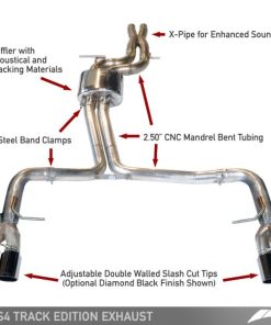 AWE Tuning Audi B8 / B8.5 S4 3.0T Track Edition Exhaust - Chrome Silver Tips (90mm)