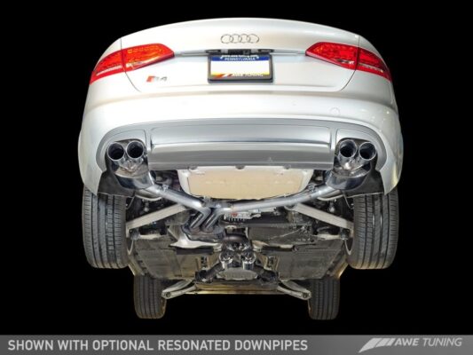 Alternative view of AWE Tuning Audi B8.5 S4 3.0T Touring Edition Exhaust System - Chrome Silver Tips (102mm)