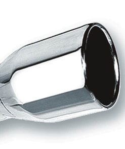 Borla 2.5in Inlet 4in Single Round Rolled Edge Outlet x 8in Long Weld On Exhaust Tip