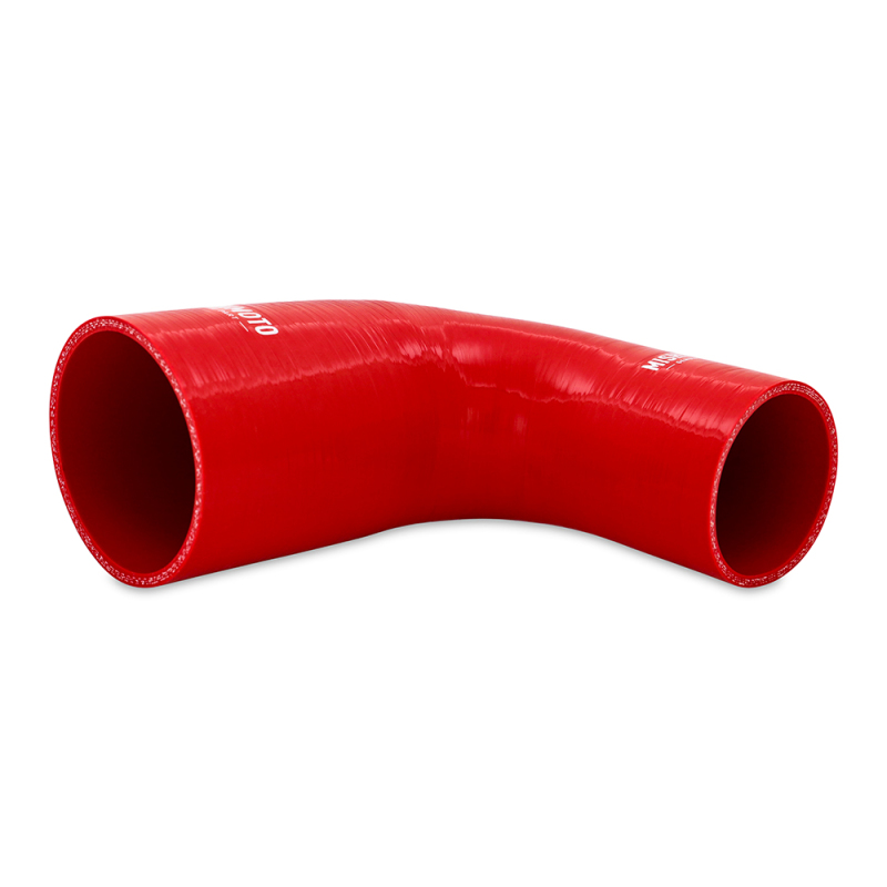 Mishimoto Silicone Reducer Coupler 90 Degree 3in to 3.5in - Red - Image 2
