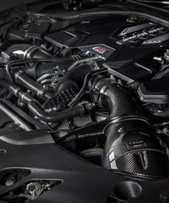 Alternative view of Eventuri BMW F9X M5/M8 - Black Carbon Intake with Shroud Set
