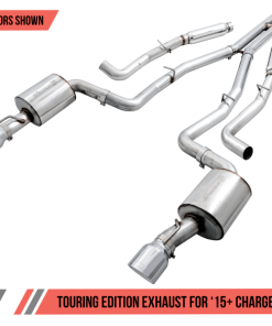 Alternative view of AWE Tuning 2015+ Dodge Charger 6.4L/6.2L SC Non-Resonated Touring Edition Exhaust - Silver Tips