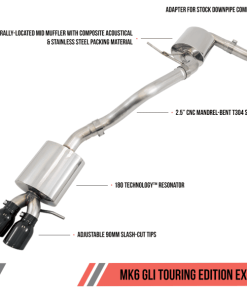 AWE Tuning Mk6 GLI 2.0T - Mk6 Jetta 1.8T Touring Edition Exhaust - Diamond Black Tips