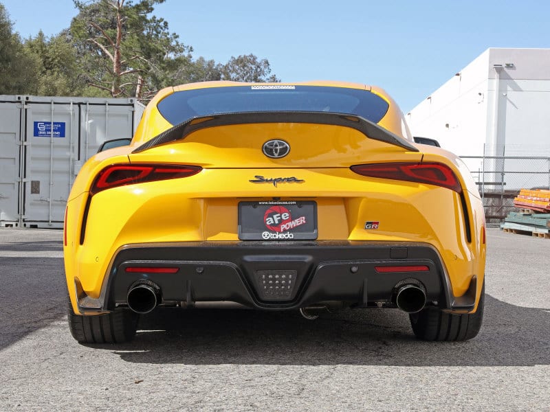 aFe POWER Takeda 2021 Toyota Supra 2.0L (t) 2.5in-3in 304 SS CB Exhaust w/ Blue Tips - Image 5