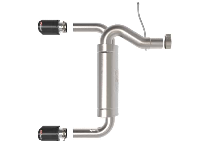aFe Vulcan 3in 304 SS Axle-Back Exhaust 2021 Ford Bronco L4-2.3L (t)/V6-2.7L (tt) w/ Carbon Tips - Image 2