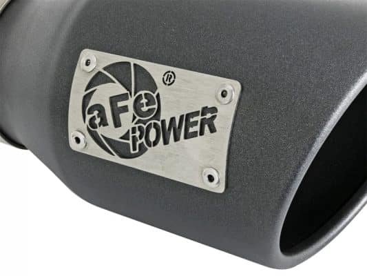 Alternative view of aFe MACH Force-Xp 3in 304 SS Metallic Black Exhaust Tip 3in In x 4-1/2in Out x 9in L Clamp-On Right