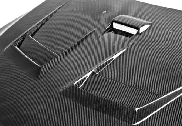 Alternative view of Seibon 08-12 Mitsubishi Lancer Evo X DV-Style Carbon Fiber Hood