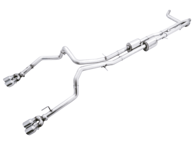 Alternative view of AWE Tuning 22-23 GMC Sierra 1500 AT4X 6.2L 0FG Catback Split Dual (Flat Bumper) - Chrome Silver Tips