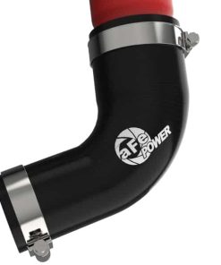 Alternative view of aFe 2022 Toyota Land Cruiser (J300) V6-3.5L (tt) BladeRunner 2.5in Aluminum Hot Charge Pipe - Red