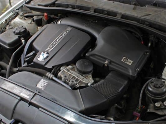 Alternative view of aFe MagnumFORCE Intake System Cover, Black, 11-13 BMW 335i/xi E9x 3.0L N55 (t)