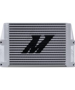 Alternative view of Mishimoto Heavy-Duty Oil Cooler - 10in. Same-Side Outlets - Silver