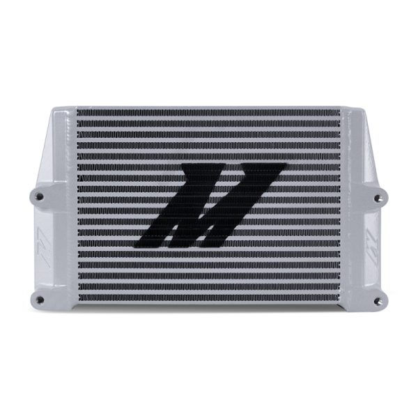 Alternative view of Mishimoto Heavy-Duty Oil Cooler - 10in. Same-Side Outlets - Silver