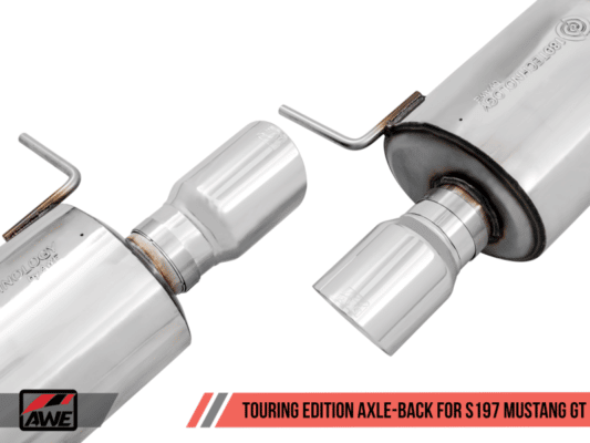 Alternative view of AWE Tuning S197 Mustang GT Axle-back Exhaust - Touring Edition (Chrome Silver Tips)