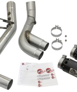 Alternative view of aFe Victory Series 4in 409-SS DPF-Back Exhaust w/ Dual Black Tips 2017 GM Duramax V8-6.6L(td) L5P