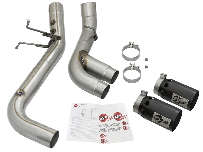 aFe Victory Series 4in 409-SS DPF-Back Exhaust w/ Dual Black Tips 2017 GM Duramax V8-6.6L(td) L5P - Image 2