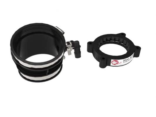 Alternative view of aFe 2020 Vette C8 Silver Bullet Aluminum Throttle Body Spacer / Works With aFe Intake Only - Black