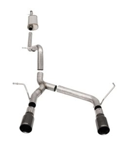 Corsa 07-18 Jeep Wrangler JKU 3.6L Sport 2.75in Cat-Back Exhaust w/ Single 4in Black Tips