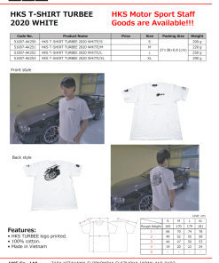 HKS T-SHIRT TURBEE 2020 WHITE S