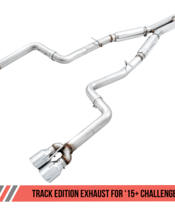 AWE Tuning 2015+ Dodge Challenger 6.4L/6.2L SC Track Edition Exhaust - Quad Chrome Silver Tips