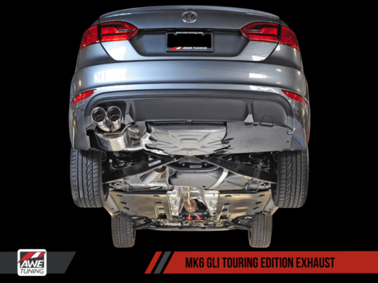 Alternative view of AWE Tuning Mk6 GLI 2.0T - Mk6 Jetta 1.8T Touring Edition Exhaust - Polished Silver Tips
