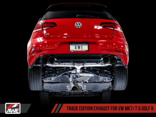 Alternative view of AWE Tuning MK7.5 Golf R Track Edition Exhaust w/Diamond Black Tips 102mm