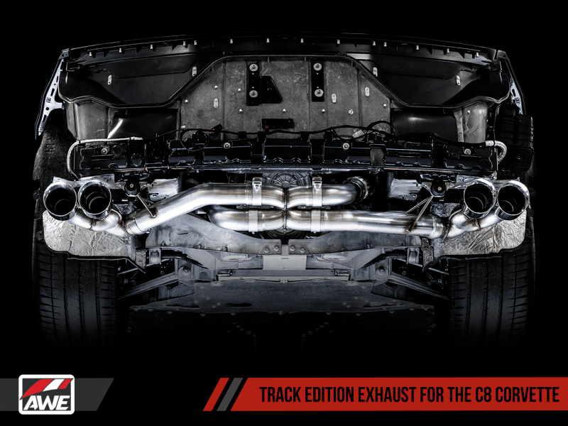 AWE Tuning 2020 Chevrolet Corvette (C8) Track Edition Exhaust - Quad Diamond Black Tips - Image 12