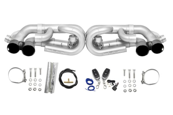 SOUL 12-16 Porsche 991.1 Carrera Base (without PSE) Valved Per. Exhaust - Black Chrome Tips - w/ VC